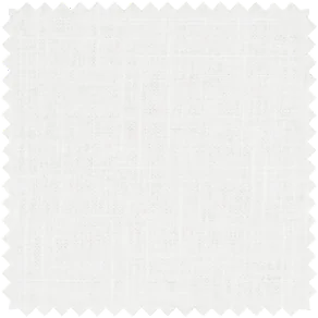 A swatch of Linen Blend in White shows the soft texture and clean, soft white color of the drapery fabric