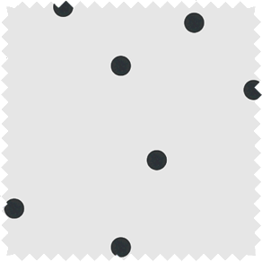 A swatch of Linen Dot in Silver shows a whimsical polka dot pattern ideal for neutral curtains that add charm to your room