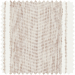A swatch of Martyn Lawrence Bullard Nomad Stripe in Sand shows a ticking stripe with a chevron patter in it for dimension