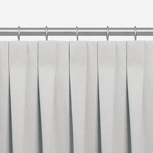 Inverted Pleat Drapery is great for bedroom window treatment ideas that mix formal & casual design with its flat pleats