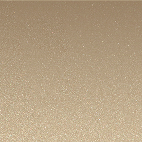A swatch for colored window blinds shows 2-inch Metal in Champagne for a warm golden color with a subtle brilliance