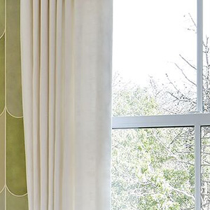 Ripple Fold Drapery made of Linen in Blend in White has privacy lining which softens light while providing privacy