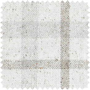 A swatch of Aberdeen in Oat shows a cozy plaid pattern in warm creamy tones ideal for bedroom window treatment ideas