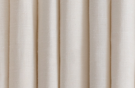 Luxe Linen fabric in Oyster features tight folds and offers a plush, soft look for linen Roman Shades